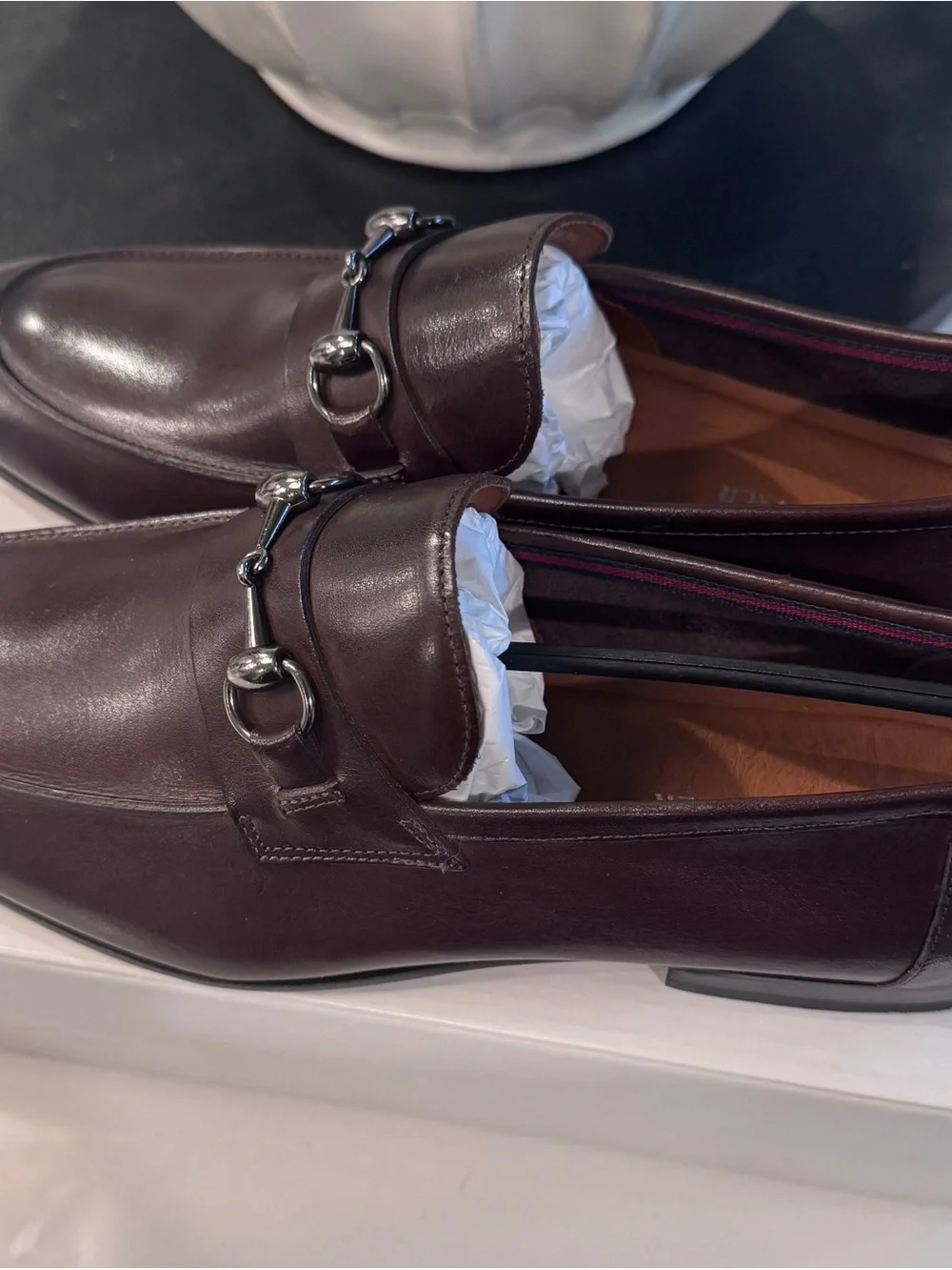 Donald Pliner Men's Leather Bit Loafers in Dark Brown (Never Worn)
